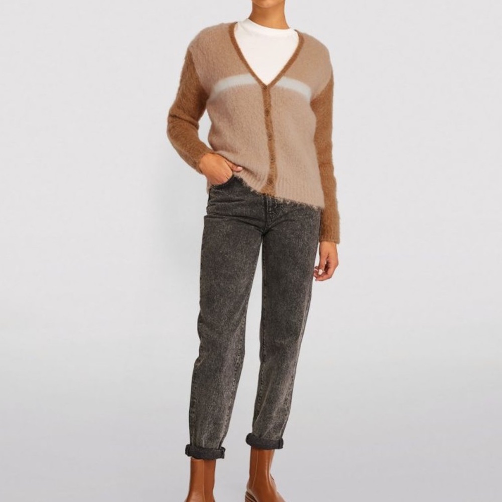❤️❤️❤️ MAJE Brushed Mohair-Blend Button-Up Brown Cardigan, size S❤️❤️❤️